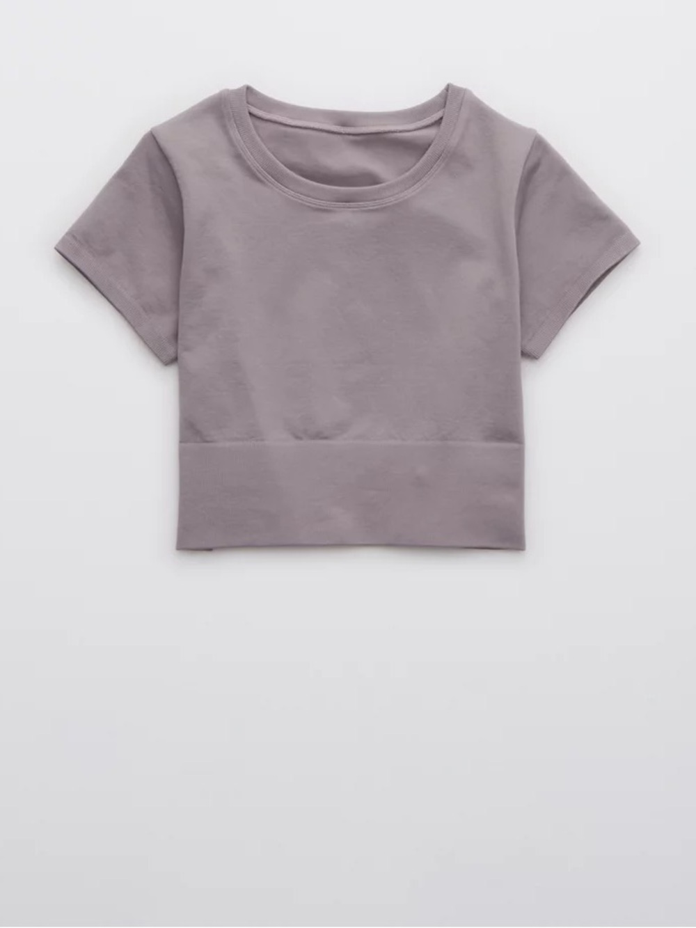 aerie Short Sleeve Crop Top in light grey